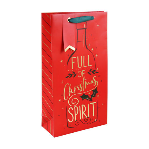Picture of CHRISTMAS SPIRIT DOUBLE BOTTLE BAG